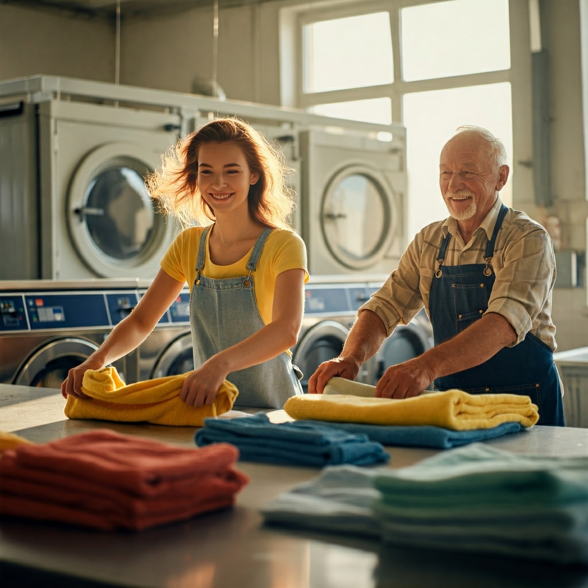 Folding Laundry Togeher